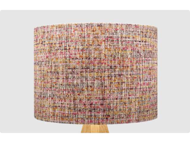 Pale Red Orange Woven Fabric Lampshade Table Floor Lamp/Ceiling Pendant Small Medium Large 20cm 25cm 30cm 35cm 40cm, UK Light Shade - image 1