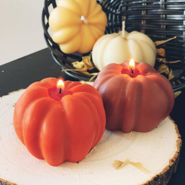 Pumpkin Candle Halloween Decor, Fall Candles, Spice - image 1