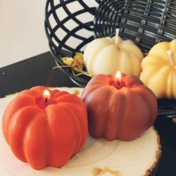 Pumpkin Candle Halloween Decor, Fall Candles, Spice - thumbnail 3
