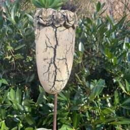 Succulent Pot Ceramic Handmade - Plantable Planting Head Frostproof Garden Plug 24 cm Unique Decoration - thumbnail 3