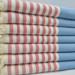 "Red & Blue Towel, Tribal Towel, Spa Towel, Cotton Towel, Turkish Towel, 40""x70" - thumbnail 3