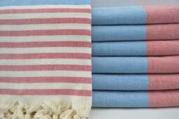 "Red & Blue Towel, Tribal Towel, Spa Towel, Cotton Towel, Turkish Towel, 40""x70"