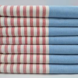 "Red & Blue Towel, Tribal Towel, Spa Towel, Cotton Towel, Turkish Towel, 40""x70" - thumbnail 2