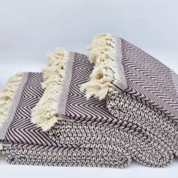 Throw Blanket, Turkish Big Towel, 78x90 Diamond Bedspread, Burgundy Bathroom Sofa Blanked Bnt-Drm-Pk_077 - thumbnail 2