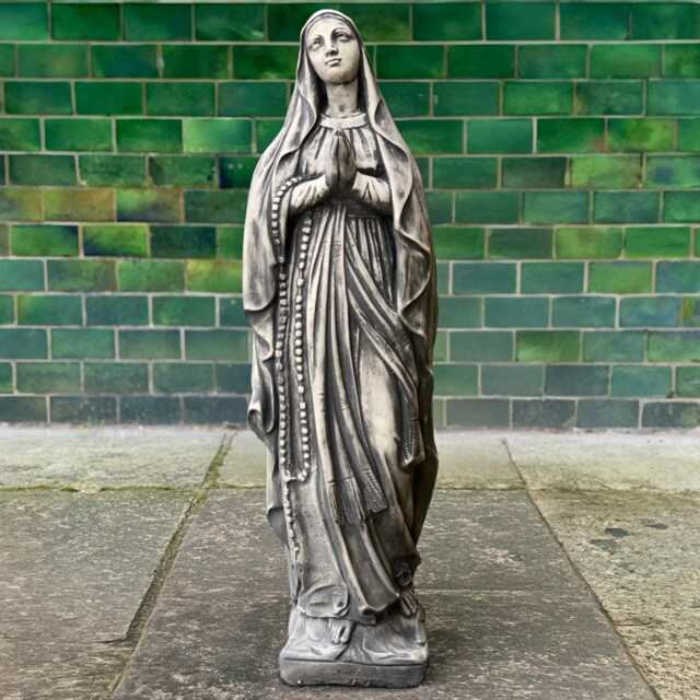 Holy Virgin Mary Cement Statue Garden Madonna Figurine Spiritual Outdoor Decoration Catholic Yard Ornament Handmade Sculpture Easter Gift - image 1