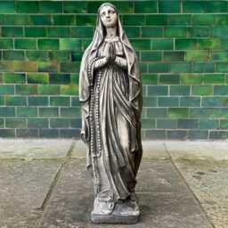 Holy Virgin Mary Cement Statue Garden Madonna Figurine Spiritual Outdoor Decoration Catholic Yard Ornament Handmade Sculpture Easter Gift - thumbnail 1