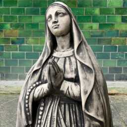 Holy Virgin Mary Cement Statue Garden Madonna Figurine Spiritual Outdoor Decoration Catholic Yard Ornament Handmade Sculpture Easter Gift - thumbnail 4