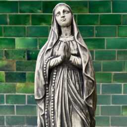 Holy Virgin Mary Cement Statue Garden Madonna Figurine Spiritual Outdoor Decoration Catholic Yard Ornament Handmade Sculpture Easter Gift - thumbnail 2