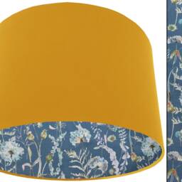 Botanical Country Lampshade, Table Lamp Shade, Ceiling Light Classic Home D??cor, Floral Blue Lampshade Handmade UK - thumbnail 2