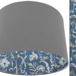 Botanical Country Lampshade, Table Lamp Shade, Ceiling Light Classic Home D??cor, Floral Blue Lampshade Handmade UK - thumbnail 3