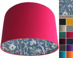 Botanical Country Lampshade, Table Lamp Shade, Ceiling Light Classic Home D??cor, Floral Blue Lampshade Handmade UK - thumbnail 1