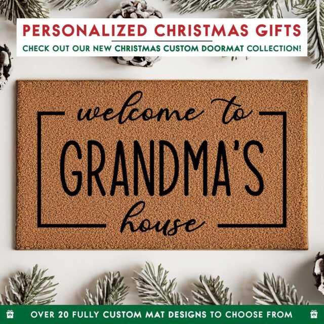 Grandma Welcome Mat, Custom Doormat Family Name Door Gift, Design, Doormat, Front Mat - image 1