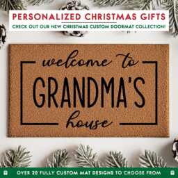 Grandma Welcome Mat, Custom Doormat Family Name Door Gift, Design, Doormat, Front Mat - thumbnail 1