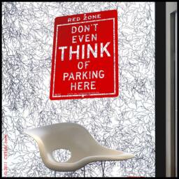 Nyc Road Sign Wall Decal Don't Even Think Of Parking Here - thumbnail 2