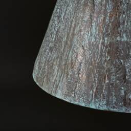 15Inch Bronze Plaster Cone Pendant Light - Hand-Finished Aged Patina - thumbnail 2