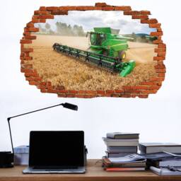 Combine Harvester Wheat Field Wall Sticker Decal Mural Poster Decor 023 - thumbnail 1