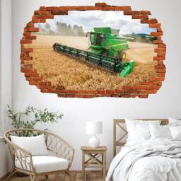 Combine Harvester Wheat Field Wall Sticker Decal Mural Poster Decor 023 - thumbnail 3