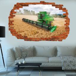 Combine Harvester Wheat Field Wall Sticker Decal Mural Poster Decor 023 - thumbnail 2