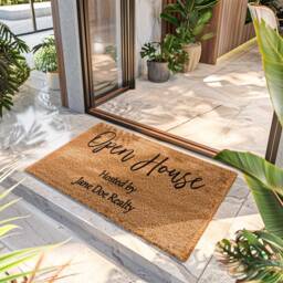 Open House Hosted By - Realtor Gift Realty Custom Doormat Closing Welcome Front Door Mat - thumbnail 1