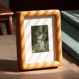 Mini Wooden Photo Frame, Family Walnut Portraits Custom Picture Frame Anniversary Gift, Printing - thumbnail 3