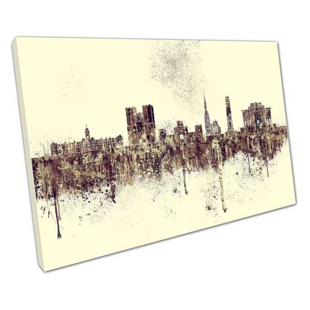 Preston Skyline Canvas Print Spray Paint City Landmarks Wall Art For Home Office Decor - image 1