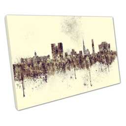 Preston Skyline Canvas Print Spray Paint City Landmarks Wall Art For Home Office Decor - thumbnail 1