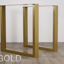 Dining Table Legs/Bench - Set Of 2 U-Shape. Modern Steel Legs. Gold Industrial Base. Iron For Live Edge - thumbnail 2