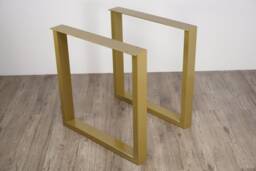 Dining Table Legs/Bench - Set Of 2 U-Shape. Modern Steel Legs. Gold Industrial Base. Iron For Live Edge - thumbnail 1