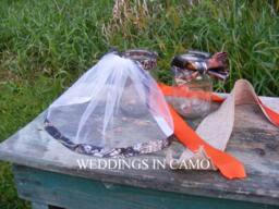 Camo Decorations For Reception Mason Jar Accents Veil & Bow Tie - thumbnail 1