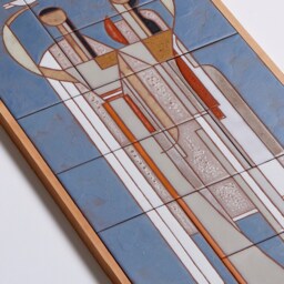 Female Form Abstract Handmade Ceramic Tile Modern Art Mid Century Wall Framed Portrait Painting Greek Decor Gift For Wife Mother's Day - thumbnail 3