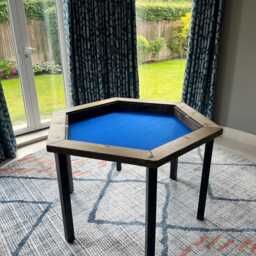 Handmade Hexagon Gaming Table - Solid Wood Dining With Removable Panels - thumbnail 4