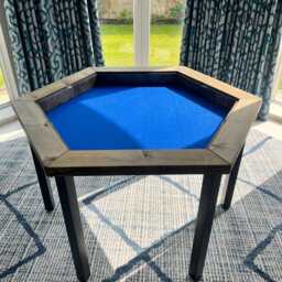 Handmade Hexagon Gaming Table - Solid Wood Dining With Removable Panels - thumbnail 2