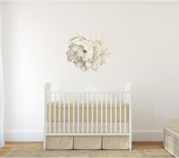 Peony Flower Wall Decal - Sticker Removable Peel & Stick Watercolor Fabric Nursery Decor