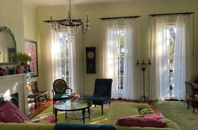 Long Linen Curtain, Sheer White Window Drape, Sicilia - image 1