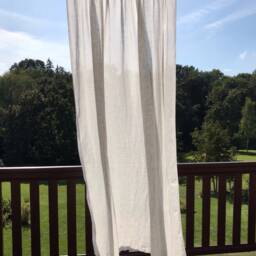 Long Linen Curtain, Sheer White Window Drape, Sicilia - thumbnail 4