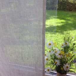 Long Linen Curtain, Sheer White Window Drape, Sicilia - thumbnail 3