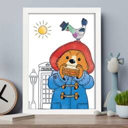 Paddington Bear Tv Print - London Sketch Wall Art - thumbnail 1