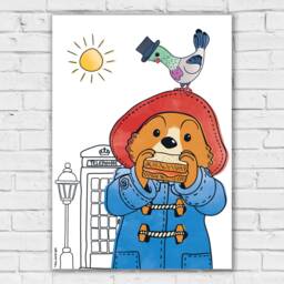 Paddington Bear Tv Print - London Sketch Wall Art - thumbnail 2