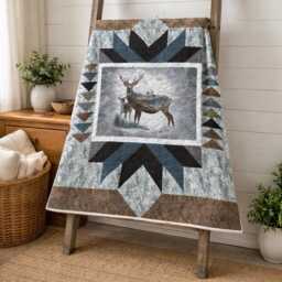 Winter Guardian Quilt Pattern - Deer Snow Scene Throw Size - PDF Download - thumbnail 3