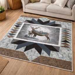 Winter Guardian Quilt Pattern - Deer Snow Scene Throw Size - PDF Download - thumbnail 2
