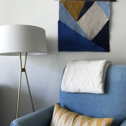 Custom - Large Geometric Wall Hanging, Weaving, Statement Art, Yarn Tapestry, Woven Weaving - thumbnail 2