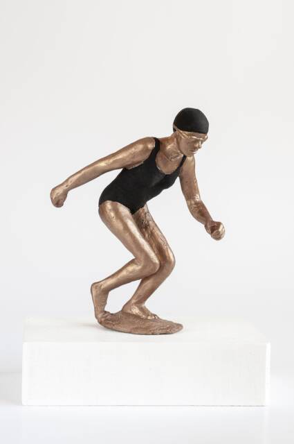 Before The Jump - Depth 2, Bronze Sculpture - Currently Only A Patinated Version Is Available, Plain Brown - image 1