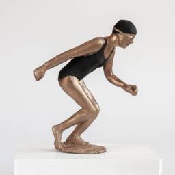 Before The Jump - Depth 2, Bronze Sculpture - Currently Only A Patinated Version Is Available, Plain Brown - thumbnail 2