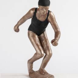 Before The Jump - Depth 2, Bronze Sculpture - Currently Only A Patinated Version Is Available, Plain Brown - thumbnail 3