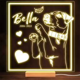 Jack Russell Terrier Dog Memorial Pet Loss Round Personalised Gift Night Light