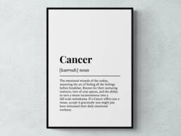Cancer Zodiac Sign Funny Definition Astrology Gift Wall Art Print - thumbnail 1
