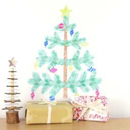 Christmas Tree Wall Decal Medium With Retro Decorations - thumbnail 3