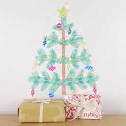 Christmas Tree Wall Decal Medium With Retro Decorations - thumbnail 2