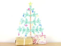 Christmas Tree Wall Decal Medium With Retro Decorations - thumbnail 1