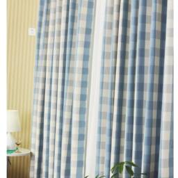 Window Curtain Panel/Window Valance/Cafe Curtain/Bathroom Shower Curtain/Bedroom Drape/Children Playroom-Buffalo Check Navy, 6 Color, Freegift - thumbnail 3